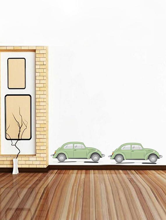 Rawpockets Wall Decals ' Classic Car Wall Sticker ' Wall stickers (PVC Vinyl) Multicolour - 15733372 - Zoom Image - 1
