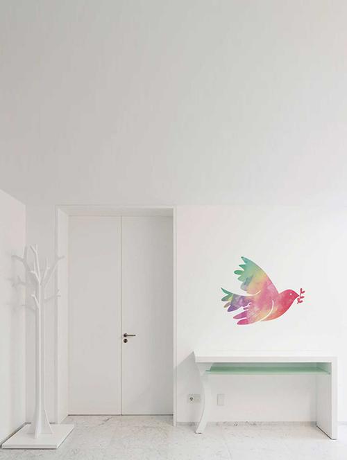 Rawpockets Wall Decals ' Peaceful Bird Wall Sticker ' Wall stickers (PVC Vinyl) Multicolour - 15733374 - Standard Image - 1