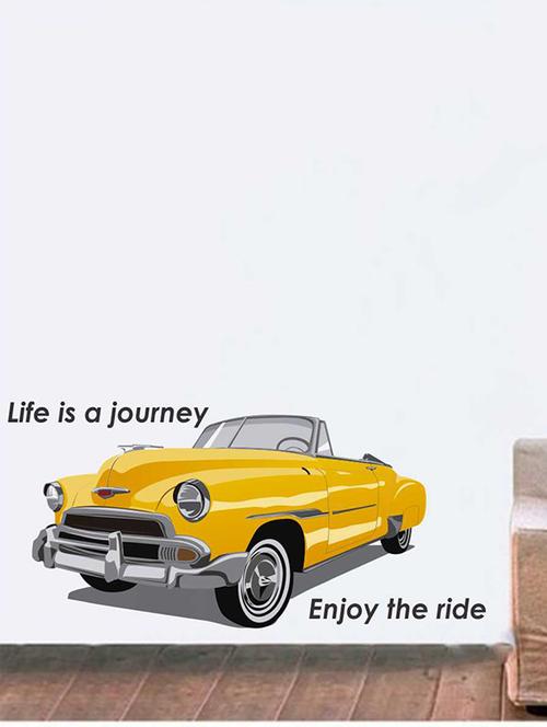 Rawpockets Wall Decals ' Vintage Car Quote Wall Sticker ' Wall stickers (PVC Vinyl) Multicolour - 15733375 - Standard Image - 1