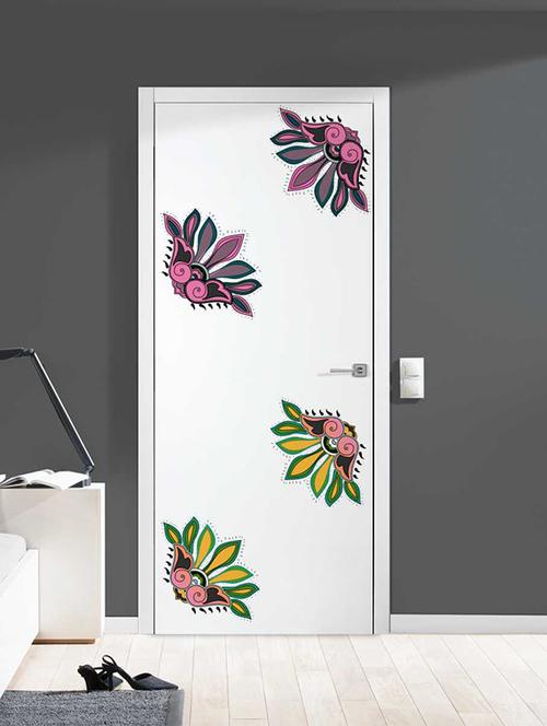 Rawpockets Wall Decals ' Decorative Flowers Wall Stickers ' Wall stickers (PVC Vinyl) Multicolour - 15733381 - Standard Image - 1