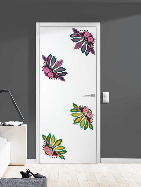 Rawpockets Wall Decals ' Decorative Flowers Wall Stickers ' Wall stickers (PVC Vinyl) Multicolour - 15733381 - Zoom Image - 1