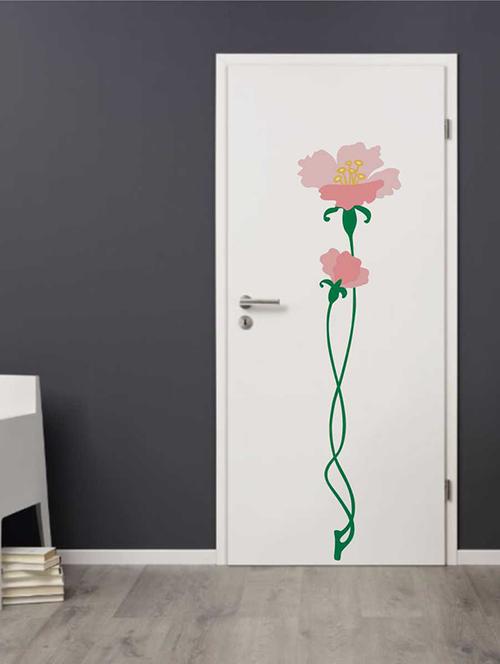 Rawpockets Wall Decals ' Hibiscus Flower Plant Wall Sticker ' Wall stickers (PVC Vinyl) Multicolour - 15733386 - Standard Image - 1
