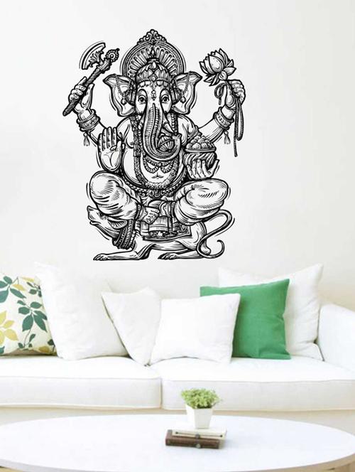 Rawpockets Wall Decals ' Lord Ganesha's Idol Blessings Wall Sticker ' Wall stickers (PVC Vinyl) Multicolour - 15733389 - Standard Image - 1