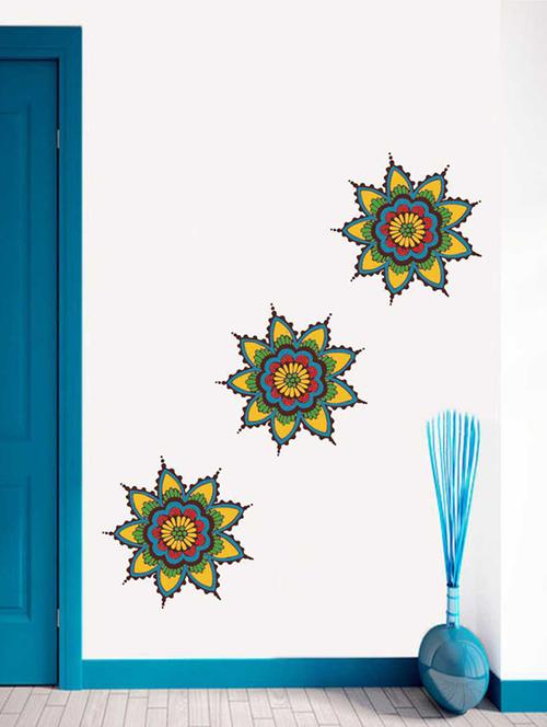 Rawpockets Wall Decals ' Decorative Combo Flowers Stickers ' Wall stickers (PVC Vinyl) Multicolour - 15733398 - Standard Image - 1