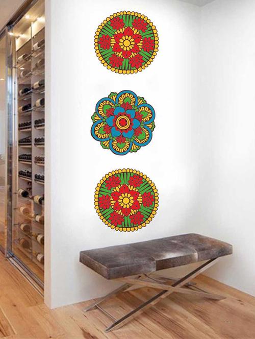 Rawpockets Wall Decals ' Decorative Flowers Stickers ' Wall stickers (PVC Vinyl) Multicolour - 15733401 - Standard Image - 1