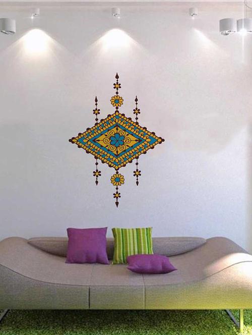 Rawpockets Wall Decals ' Decorative Rangoli Wall Sticker ' Wall stickers (PVC Vinyl) Multicolour - 15733402 - Standard Image - 1