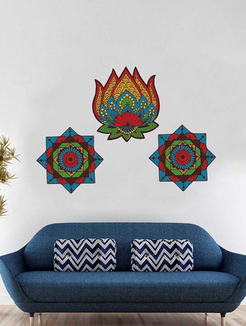 Rawpockets Wall Decals ' Rangoli Combo Wall Stickers ' Wall stickers (PVC Vinyl) Multicolour - 15733403 - Standard Image - 1