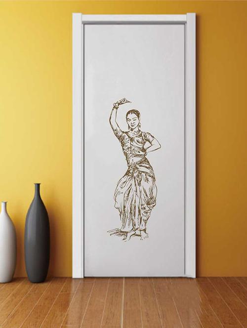 Rawpockets Wall Decals ' Women Classical Dance Pose' Wall Sticker ' Wall stickers (PVC Vinyl) Multicolour - 15733406 - Standard Image - 1