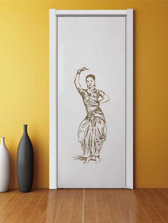Rawpockets Wall Decals ' Women Classical Dance Pose' Wall Sticker ' Wall stickers (PVC Vinyl) Multicolour - 15733406 - Zoom Image - 1