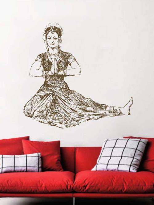 Rawpockets Wall Decals ' Bhartanatyam Pose Wall Sticker ' Wall stickers (PVC Vinyl) Multicolour - 15733407 - Standard Image - 1