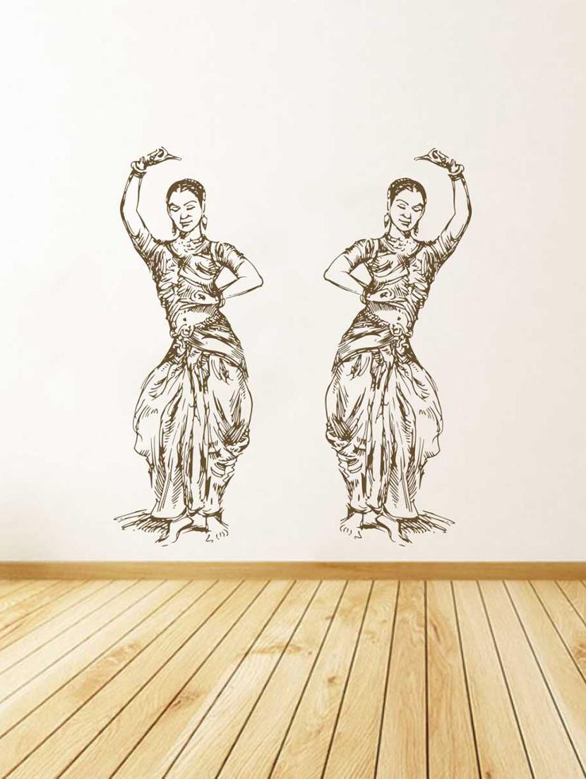 Rawpockets Wall Decals ' Twin Girls Classical Dance Wall Sticker ' Wall stickers (PVC Vinyl) Multicolour - 15733409 - Zoom Image - 1