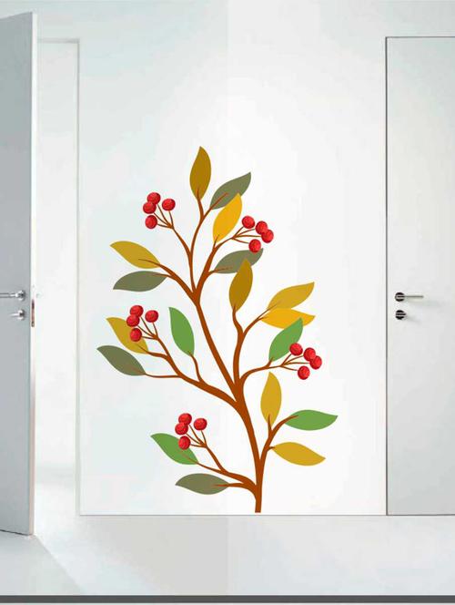 Rawpockets Wall Decals ' Fruit Plant Wall Decal Sticker ' Wall stickers (PVC Vinyl) Multicolour - 15733433 - Standard Image - 1