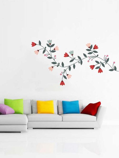 Rawpockets Wall Decals ' Multi-Color Flower' Wall Decal Sticker ' Wall stickers (PVC Vinyl) Multicolour - 15733436 - Standard Image - 1