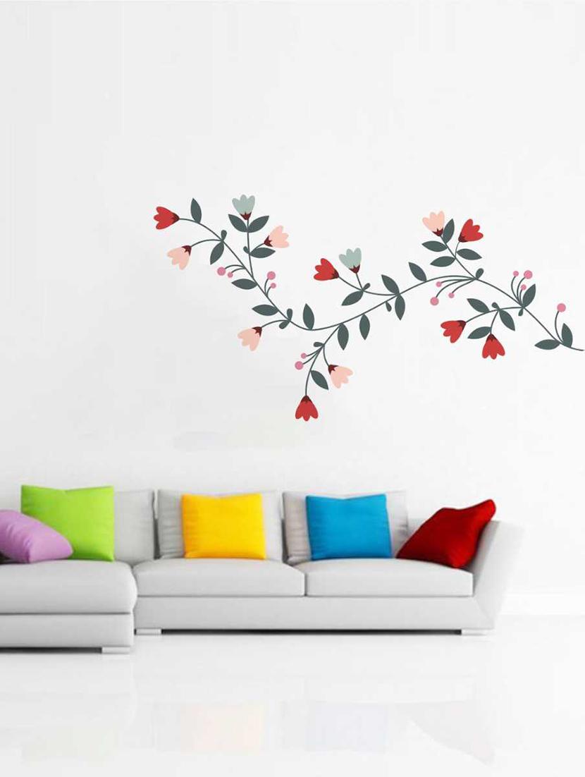 Rawpockets Wall Decals ' Multi-Color Flower' Wall Decal Sticker ' Wall stickers (PVC Vinyl) Multicolour - 15733436 - Zoom Image - 1