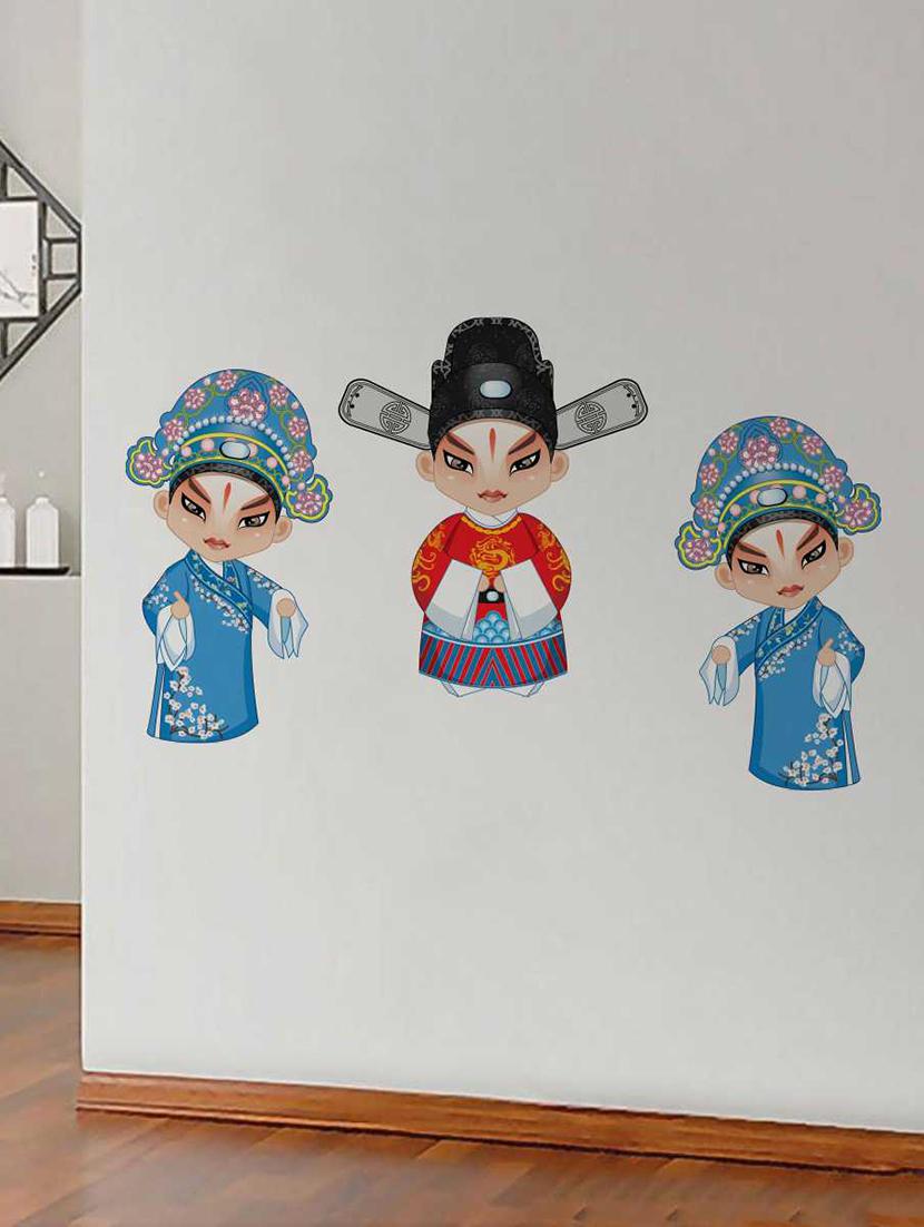 Rawpockets Wall Decals ' Japanese Doll' Wall Decal Sticker ' Wall stickers (PVC Vinyl) Multicolour - 15733438 - Zoom Image - 1
