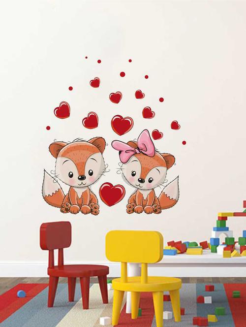 Rawpockets Wall Decals ' Squirrel Love Wall Decal Sticker ' Wall stickers (PVC Vinyl) Multicolour - 15733463 - Standard Image - 1