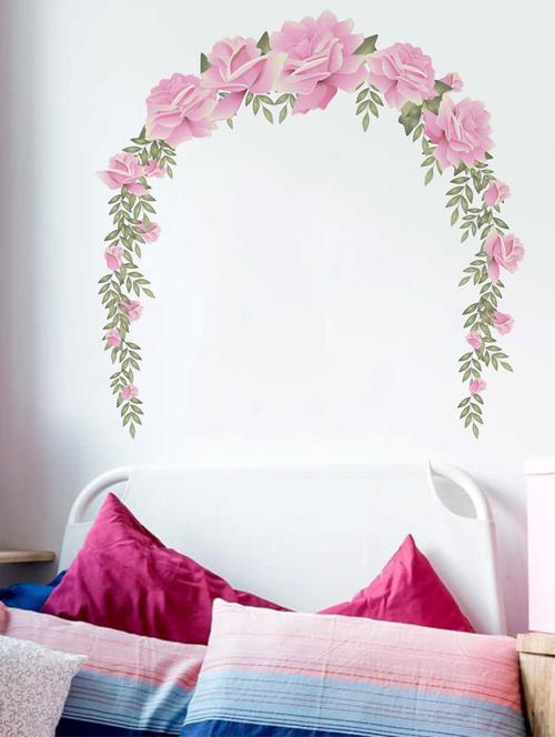 Rawpockets Wall Decals ' Rose Decorative Flowers Wall Decal Sticker ' Wall stickers (PVC Vinyl) Multicolour - 15733465 - Standard Image - 1