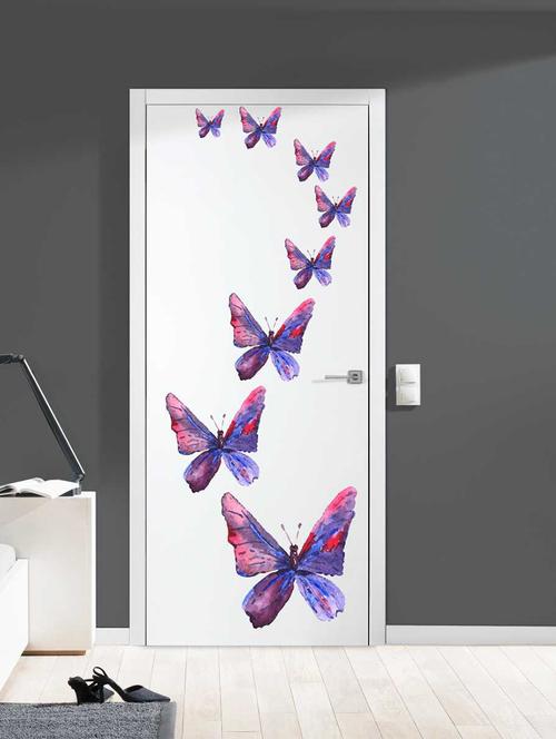 Rawpockets Wall Decals ' Bluish Butterfly' Wall Decal Sticker ' Wall stickers (PVC Vinyl) Multicolour - 15733471 - Standard Image - 1