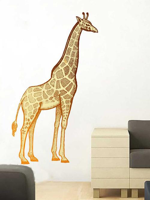 Rawpockets Wall Decals ' Giraffe Wall Decal Sticker ' Wall stickers (PVC Vinyl) Multicolour - 15733475 - Standard Image - 1