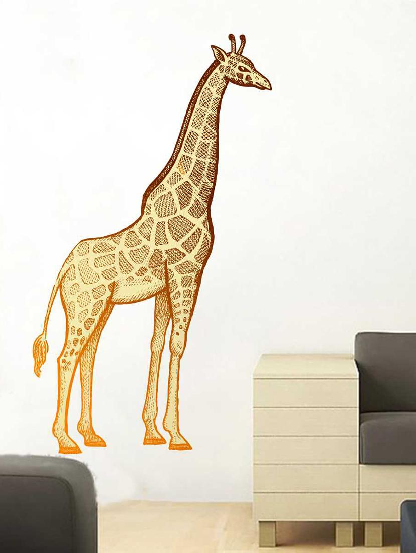 Rawpockets Wall Decals ' Giraffe Wall Decal Sticker ' Wall stickers (PVC Vinyl) Multicolour - 15733475 - Zoom Image - 1