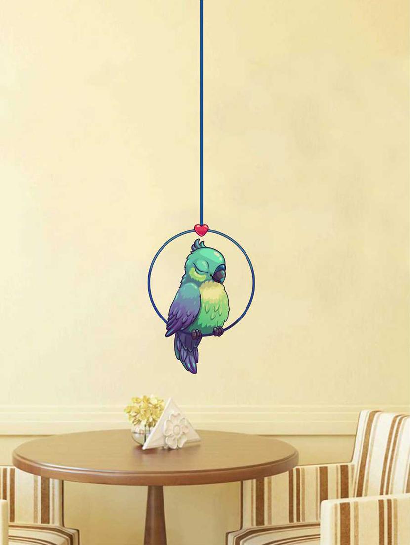 Rawpockets Wall Decals ' Bluish Parrot' Wall Decal Sticker ' Wall stickers (PVC Vinyl) Multicolour - 15733483 - Zoom Image - 1