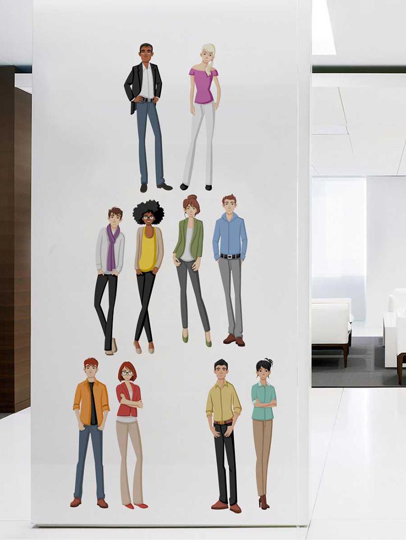 Rawpockets Wall Decals ' Different Ethnic People' Wall Decal Sticker ' Wall stickers (PVC Vinyl) Multicolour - 15733499 - Zoom Image - 1