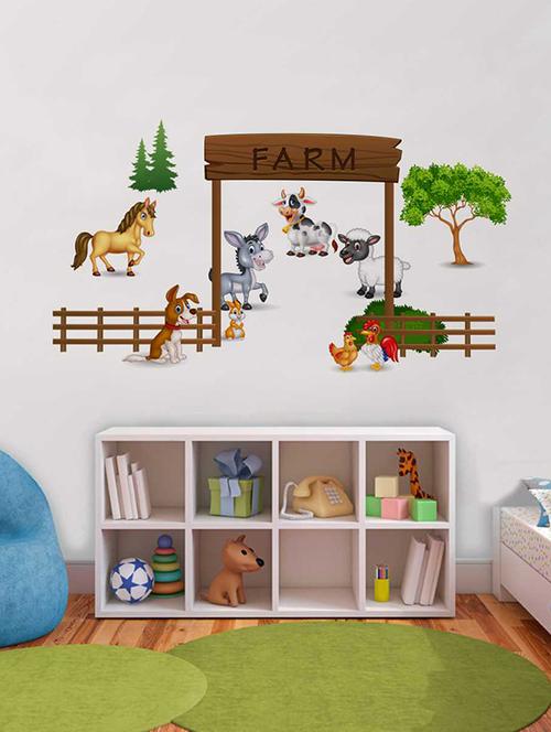 Rawpockets Wall Decals ' The Farm Story' Wall Decal Sticker ' Wall stickers (PVC Vinyl) Multicolour - 15733517 - Standard Image - 1