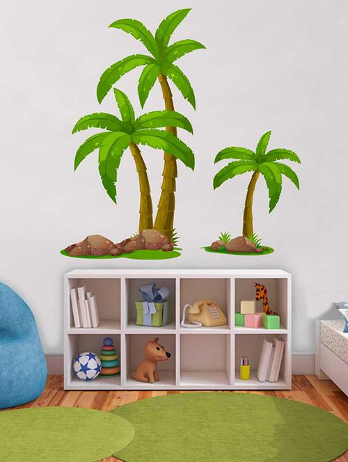 Rawpockets Wall Decals ' Palm Trees Story' Wall Decal Sticker ' Wall stickers (PVC Vinyl) Multicolour - 15733524 - Standard Image - 1
