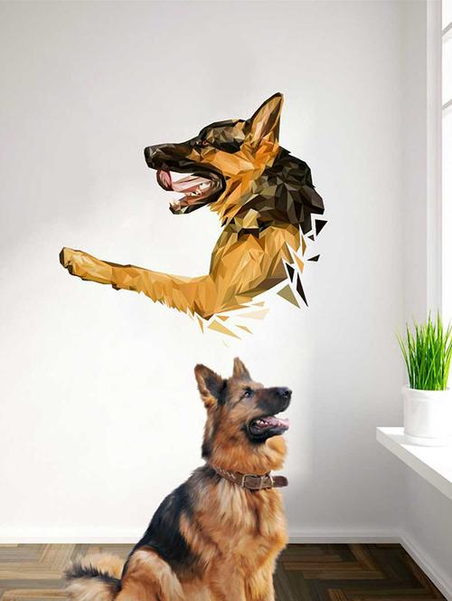 rawpockets wall decals ' pet dog' wall decal sticker ' wall stickers (pvc vinyl) multicolour - 15733528 - Very Small Image - 1