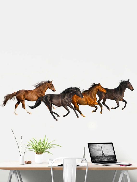Rawpockets Wall Decals ' The Horse Family' Wall Decal Sticker ' Wall stickers (PVC Vinyl) Multicolour - 15733536 - Zoom Image - 1