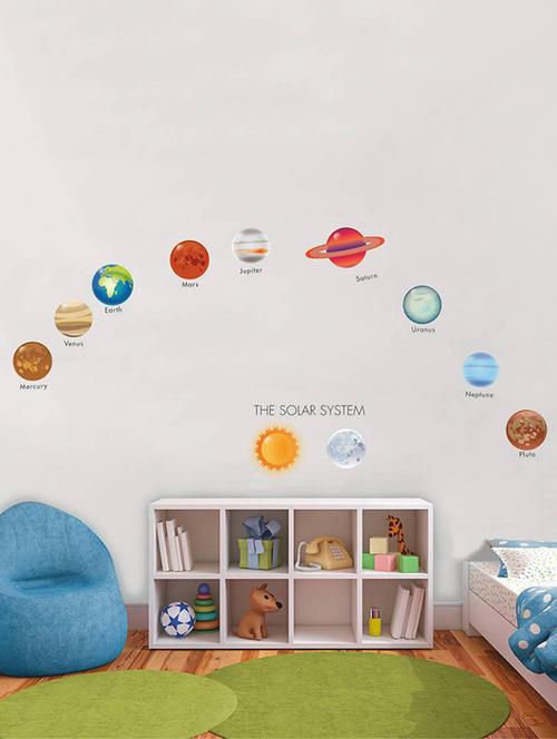 Rawpockets Wall Decals ' The Solar System ' Wall stickers (PVC Vinyl) Multicolour - 15733554 - Standard Image - 1
