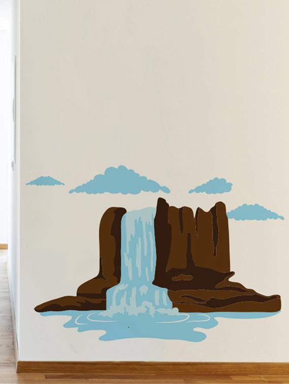 Rawpockets Wall Decals ' Natural Falls ' Wall stickers (PVC Vinyl) Multicolour - 15733561 - Zoom Image - 1