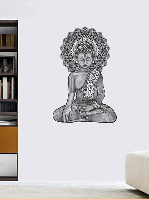 Rawpockets Wall Decals ' Divine Buddha ' Wall stickers (PVC Vinyl) Multicolour - 15733566 - Standard Image - 1