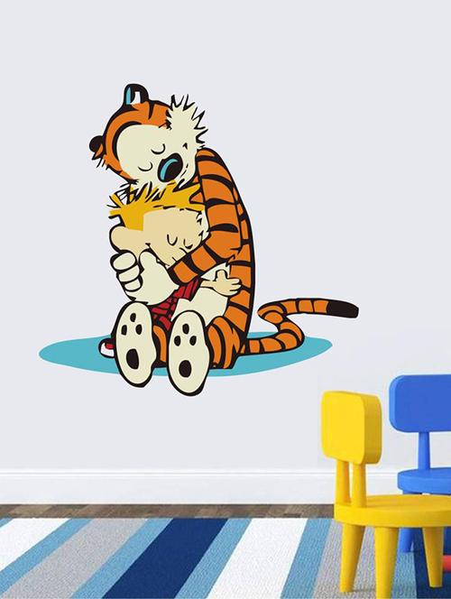 Rawpockets Wall Decals ' Calvin and Hobbes Love ' Wall stickers (PVC Vinyl) Multicolour - 15733567 - Standard Image - 1