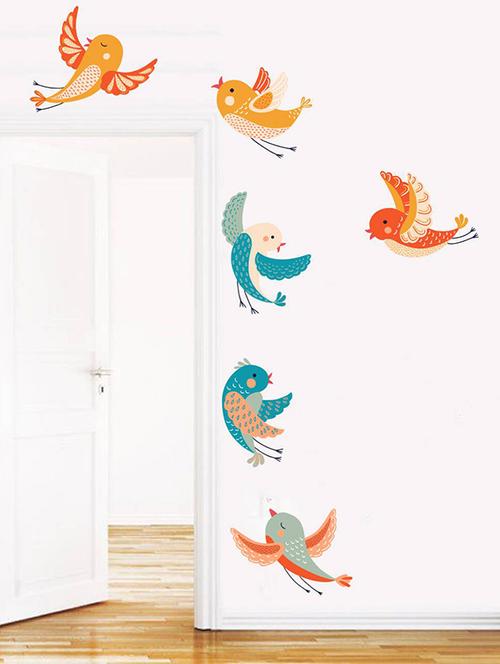 Rawpockets Wall Decals ' Cute Birds Combo ' Wall stickers (PVC Vinyl) Multicolour - 15733569 - Standard Image - 1