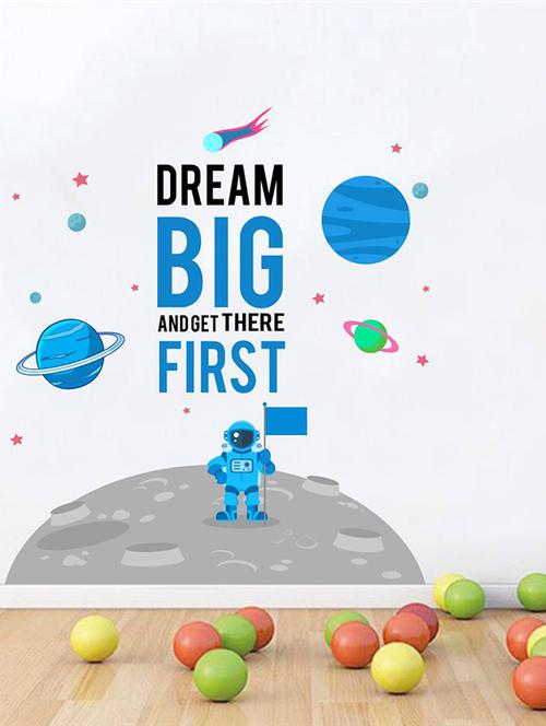 Rawpockets Wall Decals ' Dream Big on Galaxy ' Wall stickers (PVC Vinyl) Multicolour - 15733570 - Standard Image - 1