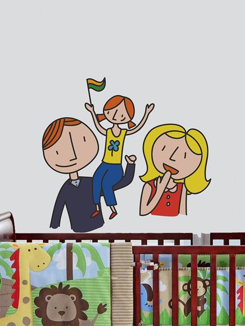 Rawpockets Wall Decals ' Family Color Wall Sticker ' Wall stickers (PVC Vinyl) Multicolour - 15733579 - Standard Image - 1