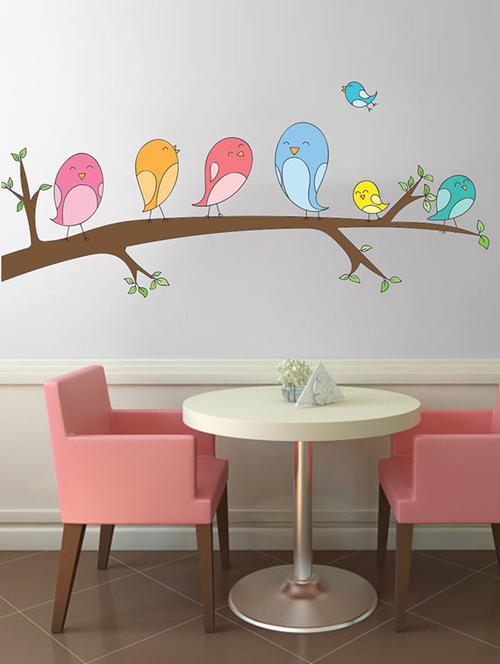 rawpockets wall decals ' colorful birds wall sticker ' wall stickers (pvc vinyl) multicolour - 15733580 - Very Small Image - 1