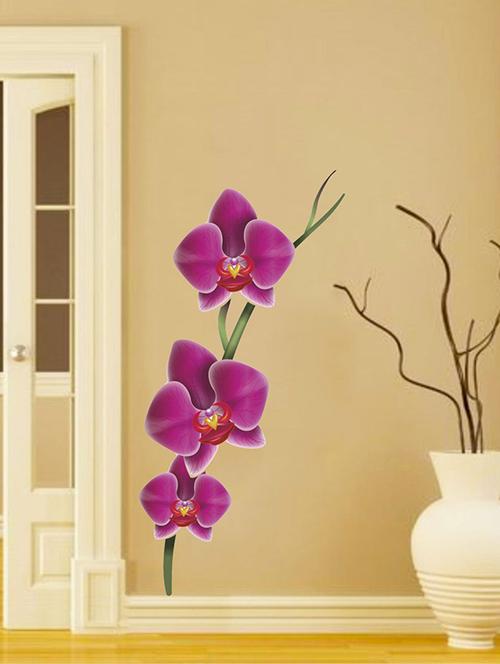 rawpockets wall decals ' purple flower decorative sticker ' wall stickers (pvc vinyl) multicolour - 15733583 - Very Small Image - 1