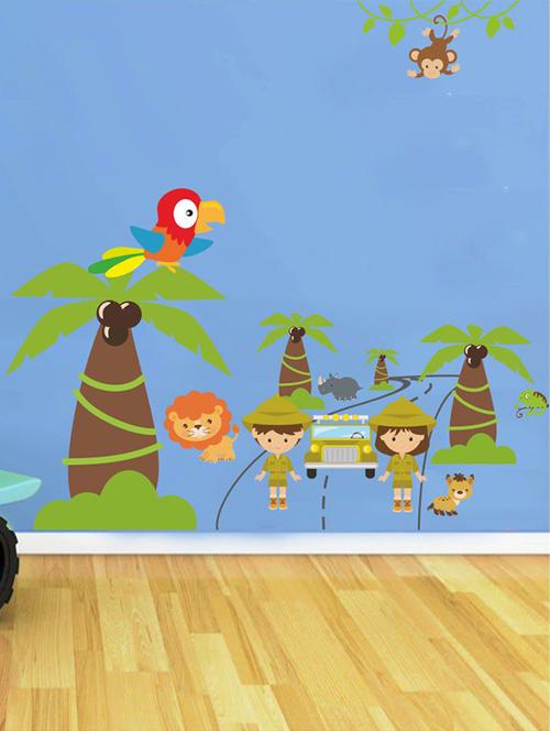 Rawpockets Wall Decals ' Forest n Adventure Story Wall Sticker ' Wall stickers (PVC Vinyl) Multicolour - 15733585 - Standard Image - 1
