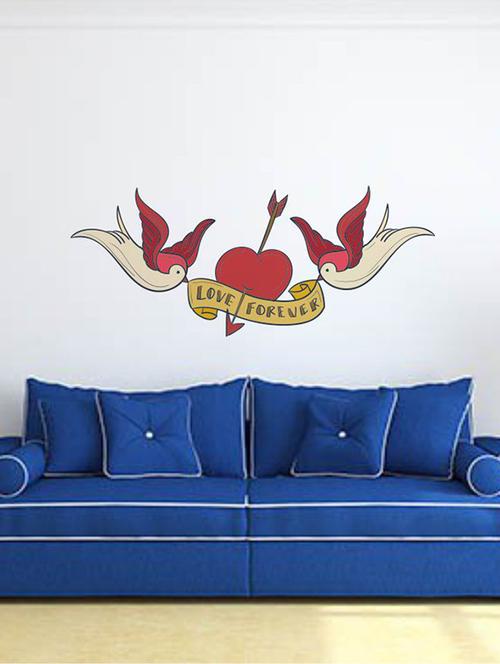 rawpockets wall decals ' birds n lover forever ' wall stickers (pvc vinyl) multicolour - 15733589 - Very Small Image - 1