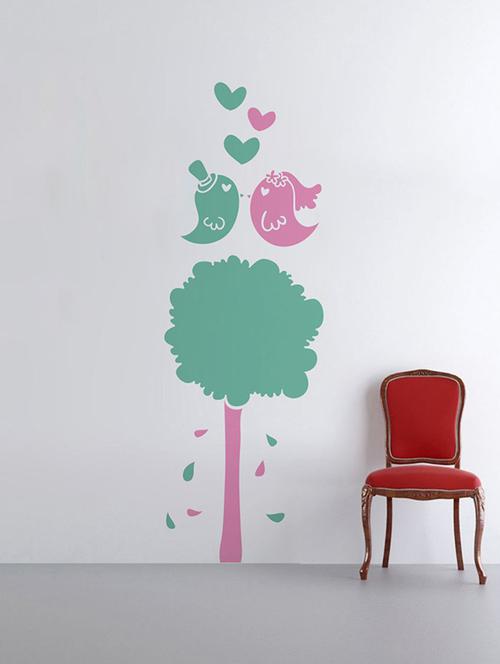 Rawpockets Wall Decals ' Tree n Love Birds ' Wall stickers (PVC Vinyl) Multicolour - 15733592 - Standard Image - 1