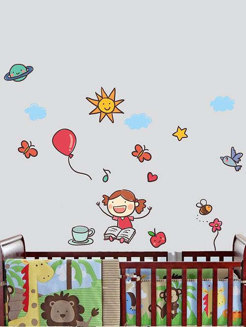 Rawpockets Wall Decals ' Kids Fun Wall Sticker ' Wall stickers (PVC Vinyl) Multicolour - 15733599 - Standard Image - 1