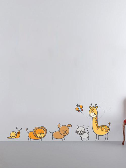 Rawpockets Wall Decals ' Baby Wild Animals Wall Sticker ' Wall stickers (PVC Vinyl) Multicolour - 15733604 - Standard Image - 1