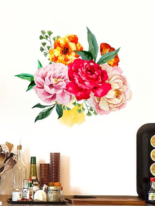 rawpockets wall decals ' multi flower wall sticker ' wall stickers (pvc vinyl) multicolour - 15733608 - Very Small Image - 1
