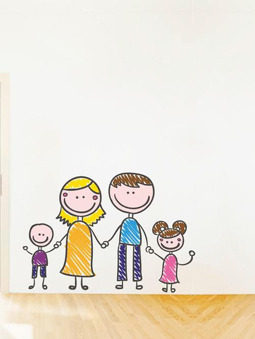 Rawpockets Wall Decals ' Crayon Family Wall Sticker ' Wall stickers (PVC Vinyl) Multicolour - 15733609 - Standard Image - 1