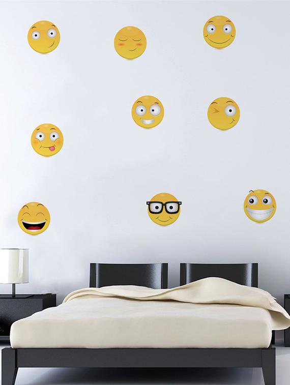 Rawpockets Wall Decals ' Smiley Wall Sticker ' Wall stickers (PVC Vinyl) Multicolour - 15733611 - Zoom Image - 1