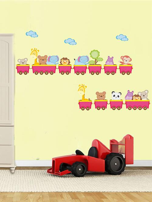 rawpockets wall decals ' toy train wall sticker ' wall stickers (pvc vinyl) multicolour - 15733617 - Very Small Image - 1