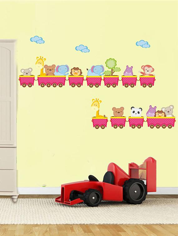 Rawpockets Wall Decals ' Toy Train Wall Sticker ' Wall stickers (PVC Vinyl) Multicolour - 15733617 - Zoom Image - 1