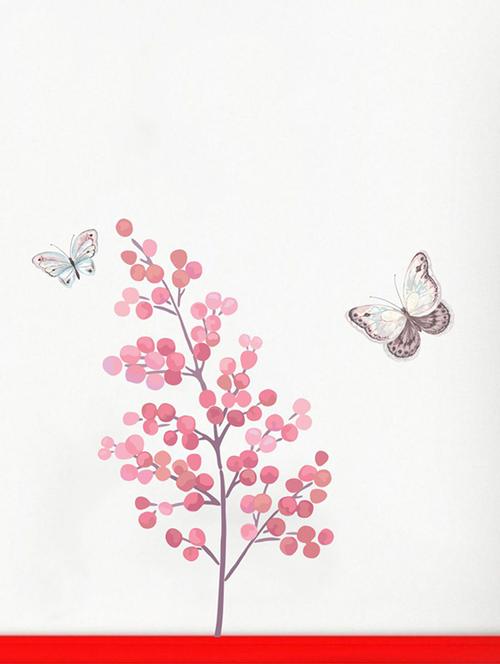 Rawpockets Wall Decals ' Tree n Butterfly Wall Sticker ' Wall stickers (PVC Vinyl) Multicolour - 15733621 - Standard Image - 1